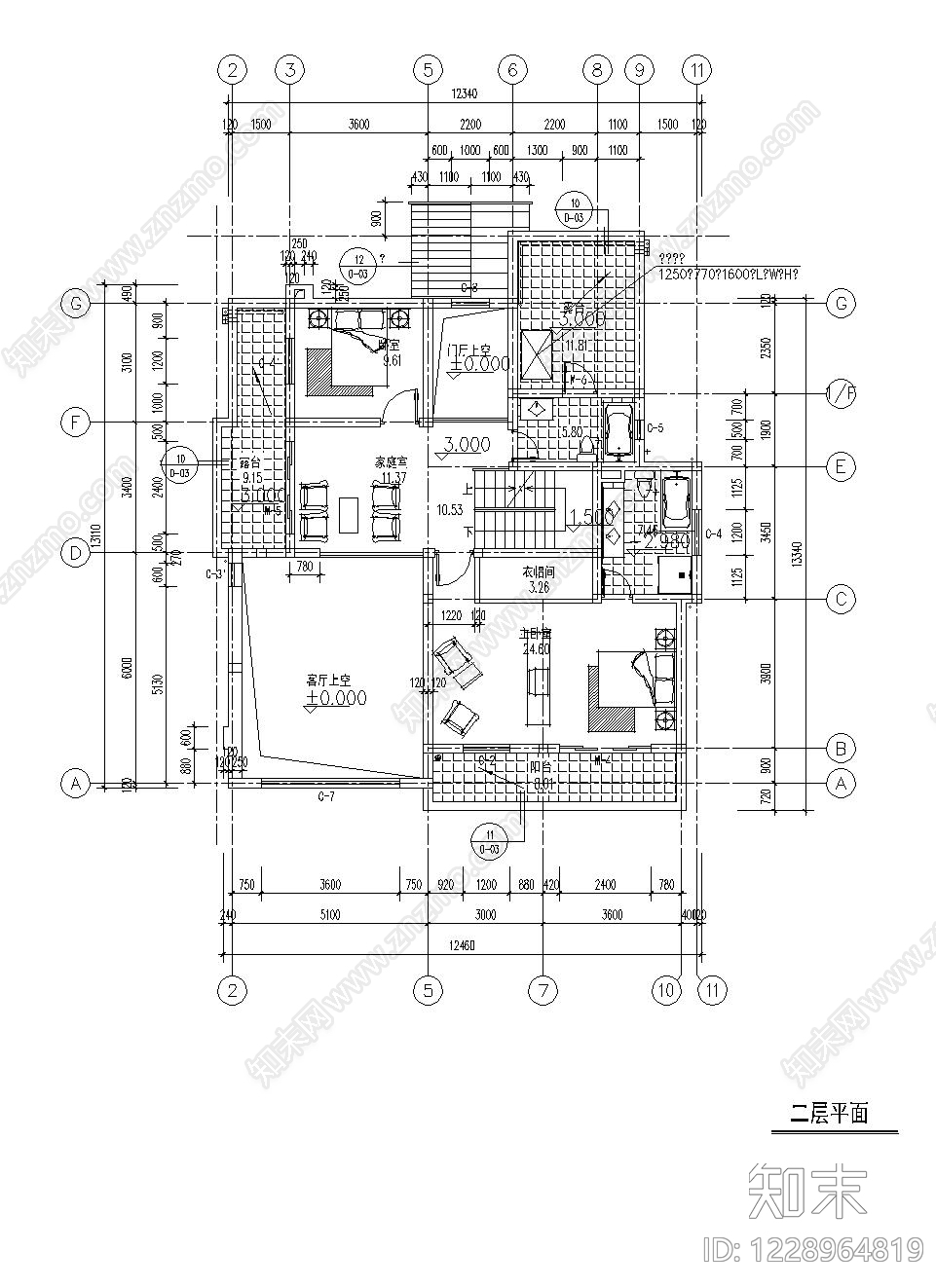 别墅建筑cad施工图下载【ID:1228964819】