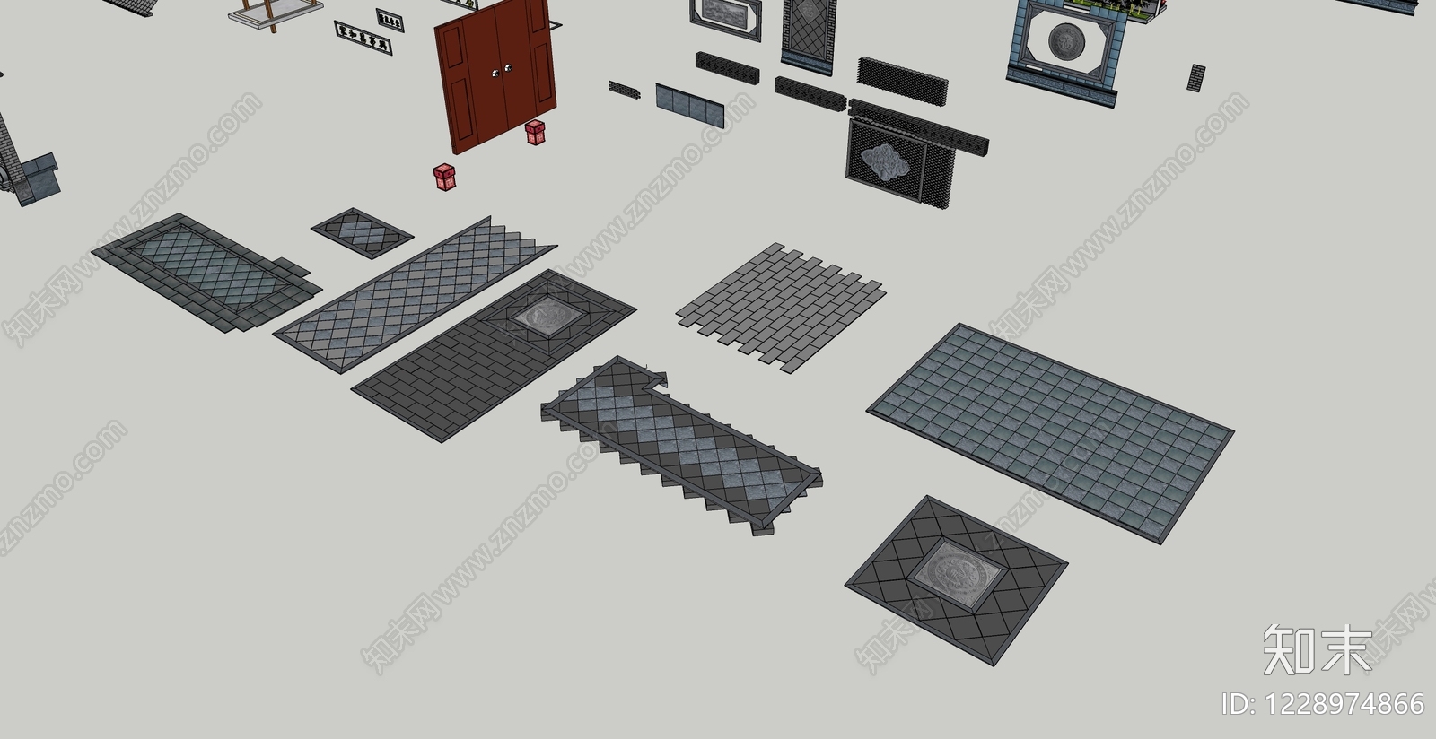 中式古建古建筑SU模型下载【ID:1228974866】