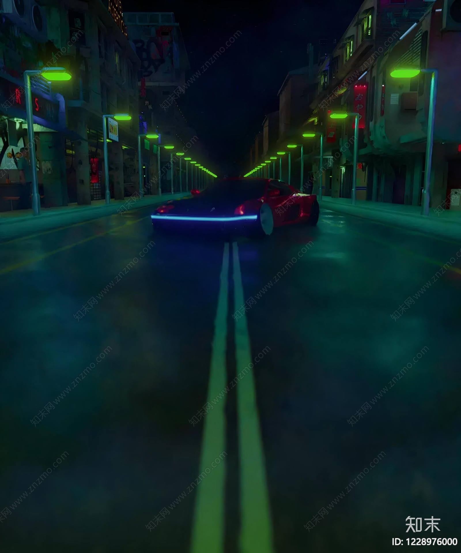 赛博朋克风街道3D模型下载【ID:1228976000】
