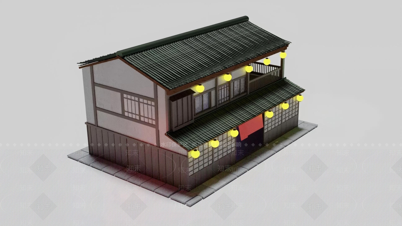 日式古建3D模型下载【ID:1228976756】