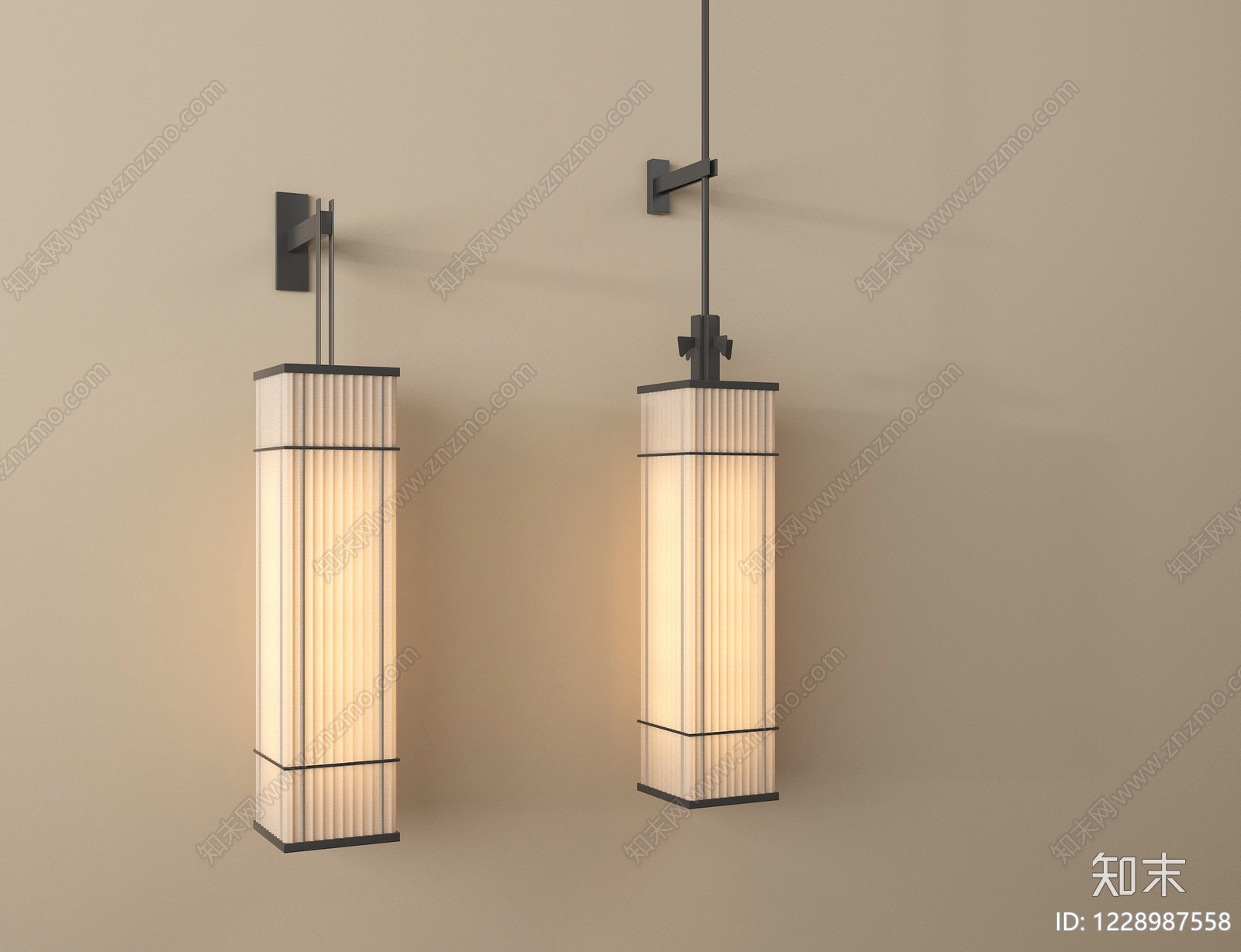 新中式壁灯3D模型下载【ID:1228987558】