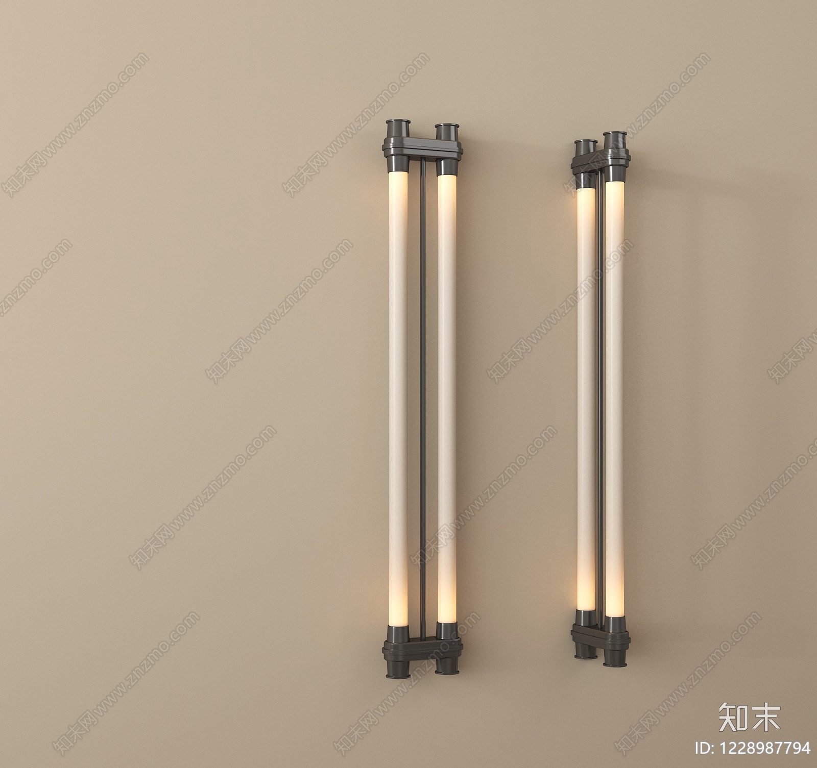 工业风长条壁灯3D模型下载【ID:1228987794】
