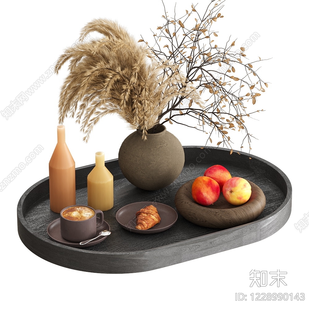 侘寂摆件组合3D模型下载【ID:1228990143】