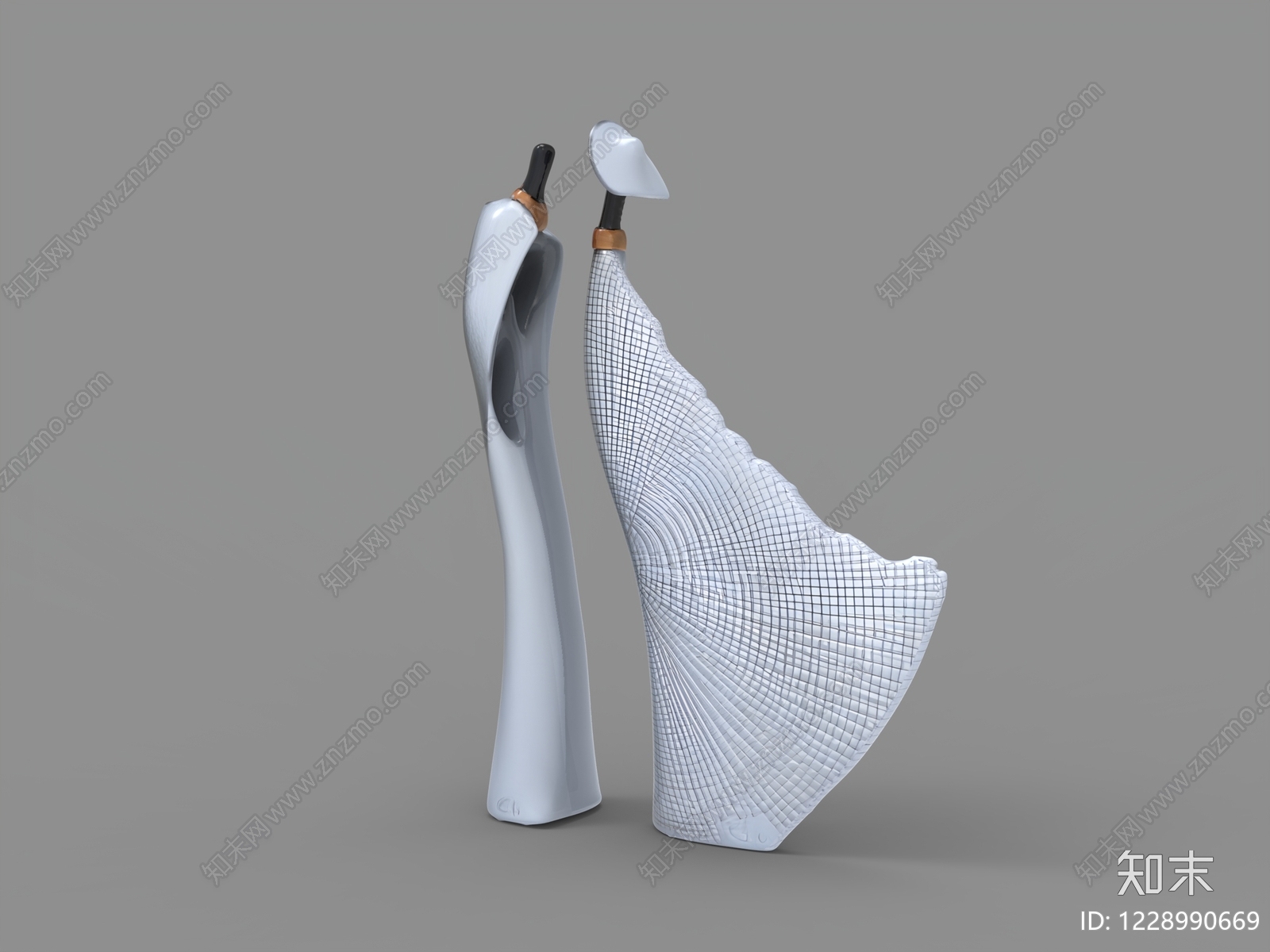 未来主义雕塑摆件3D模型下载【ID:1228990669】