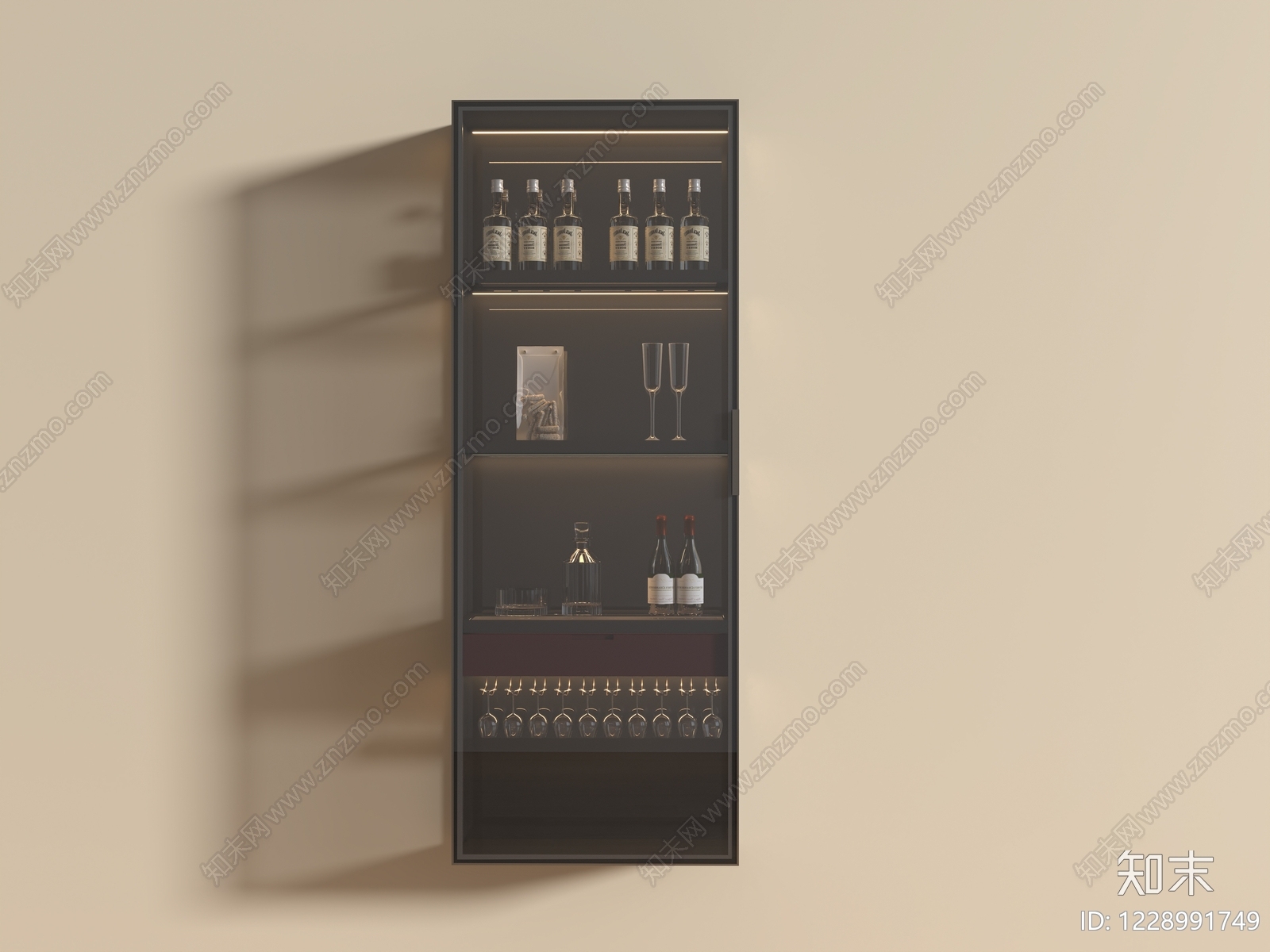 意式极简酒柜3D模型下载【ID:1228991749】
