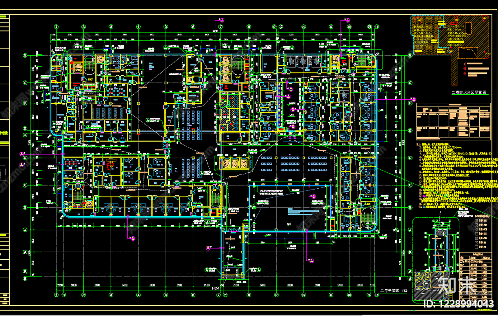 医院建筑cad施工图下载【ID:1228994043】
