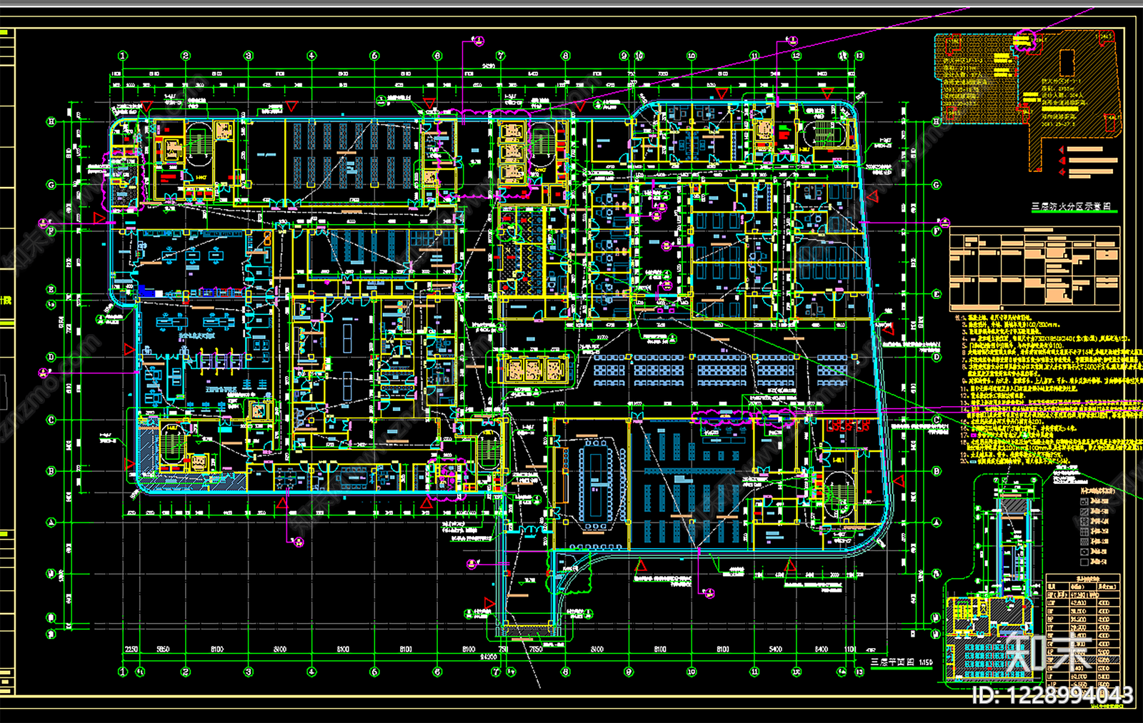 医院建筑cad施工图下载【ID:1228994043】