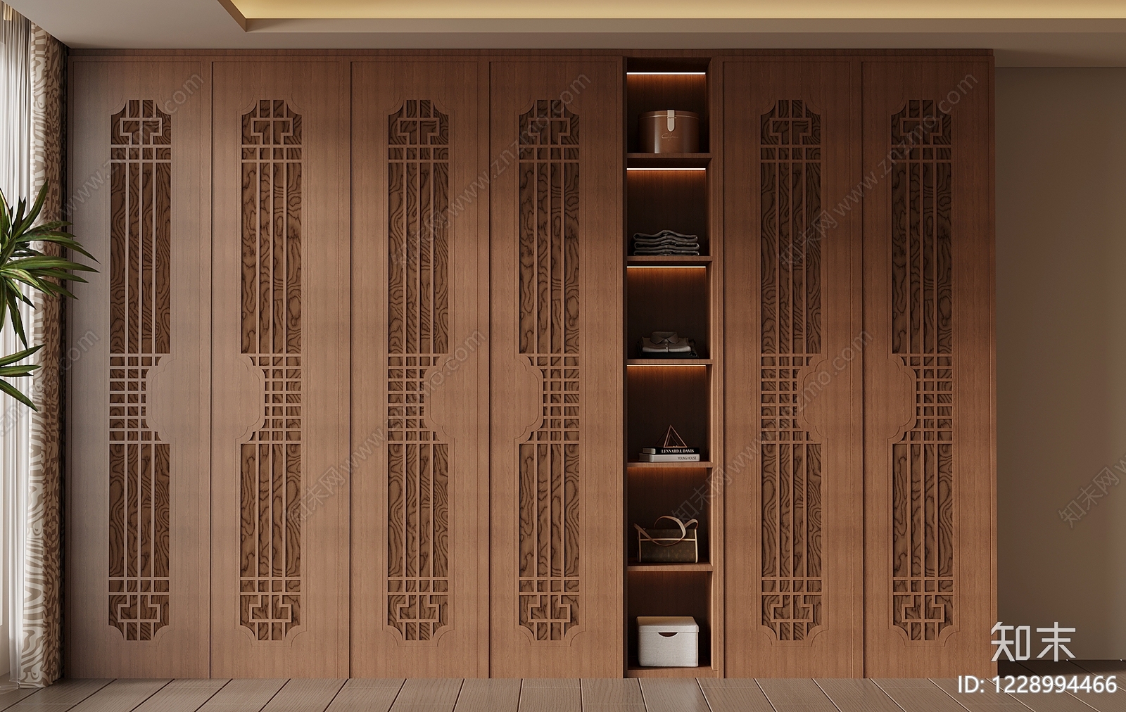 新中式衣柜3D模型下载【ID:1228994466】