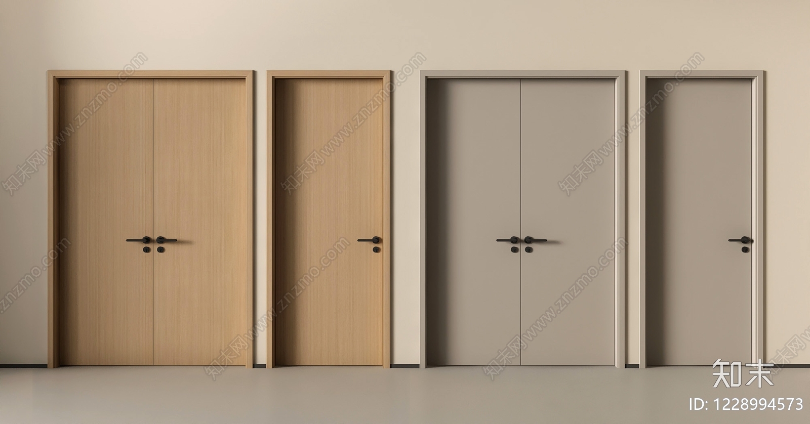 现代简约双开门3D模型下载【ID:1228994573】