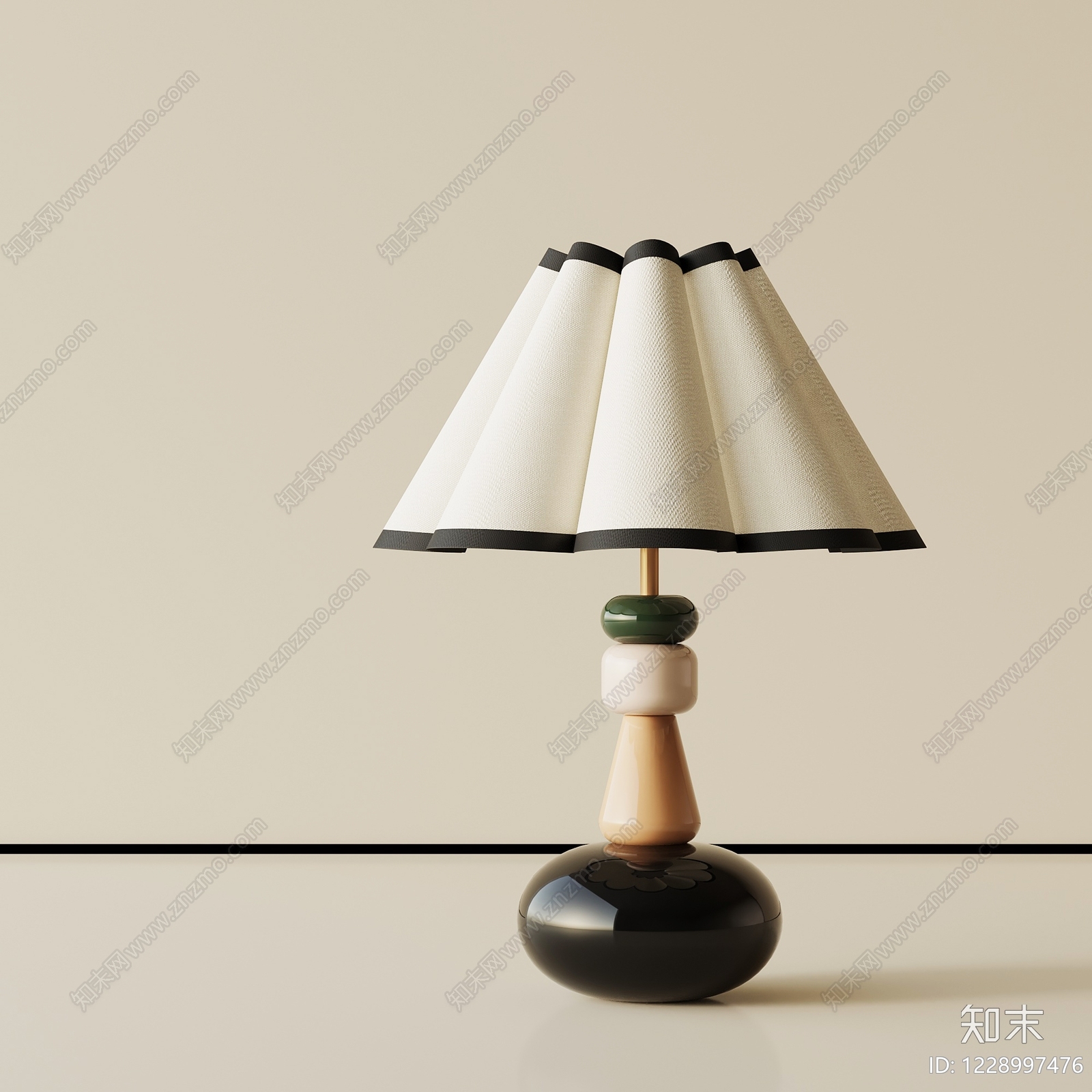 中古风台灯SU模型下载【ID:1228997476】