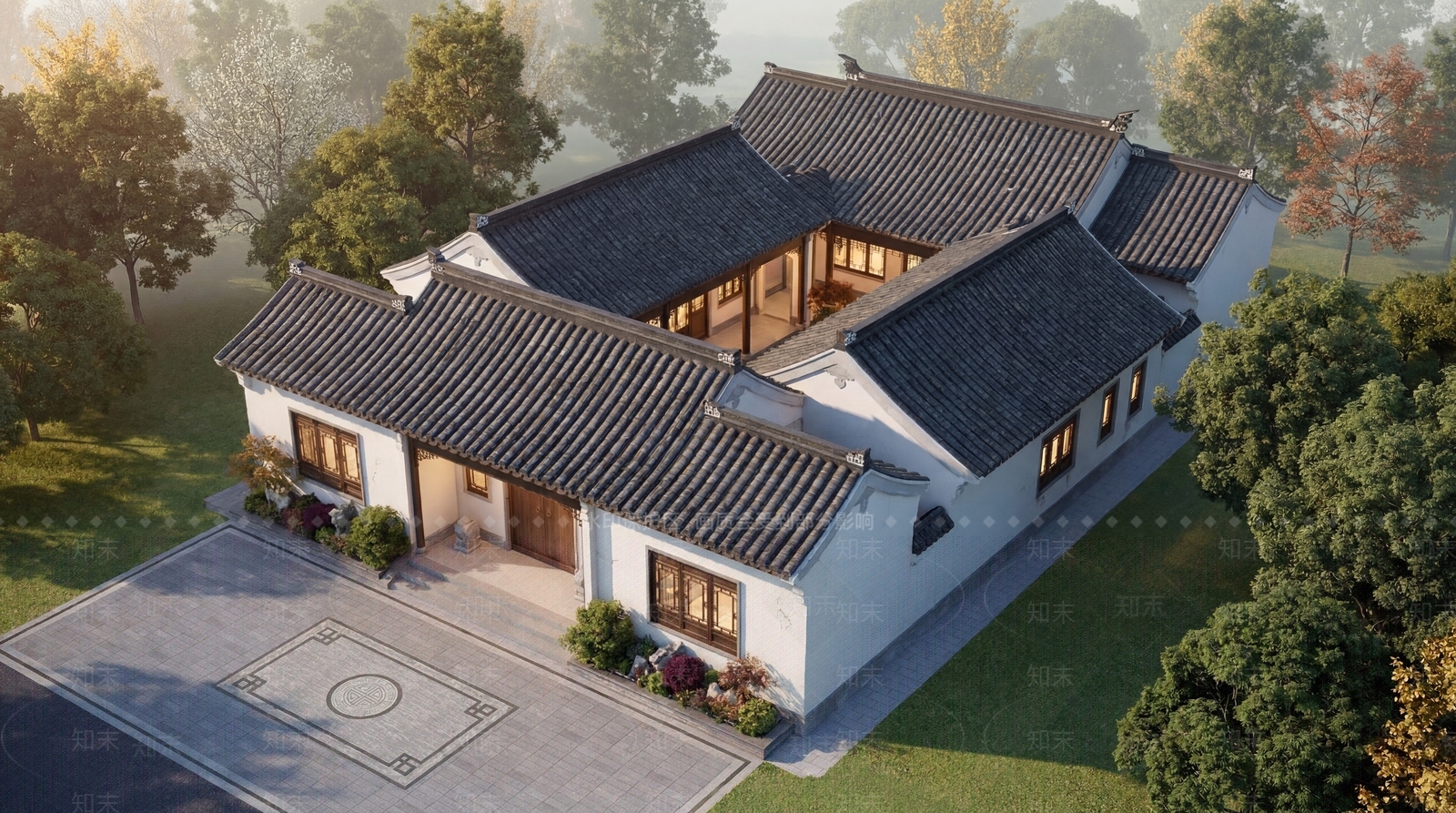 中式四合院SU模型下载【ID:1228999850】