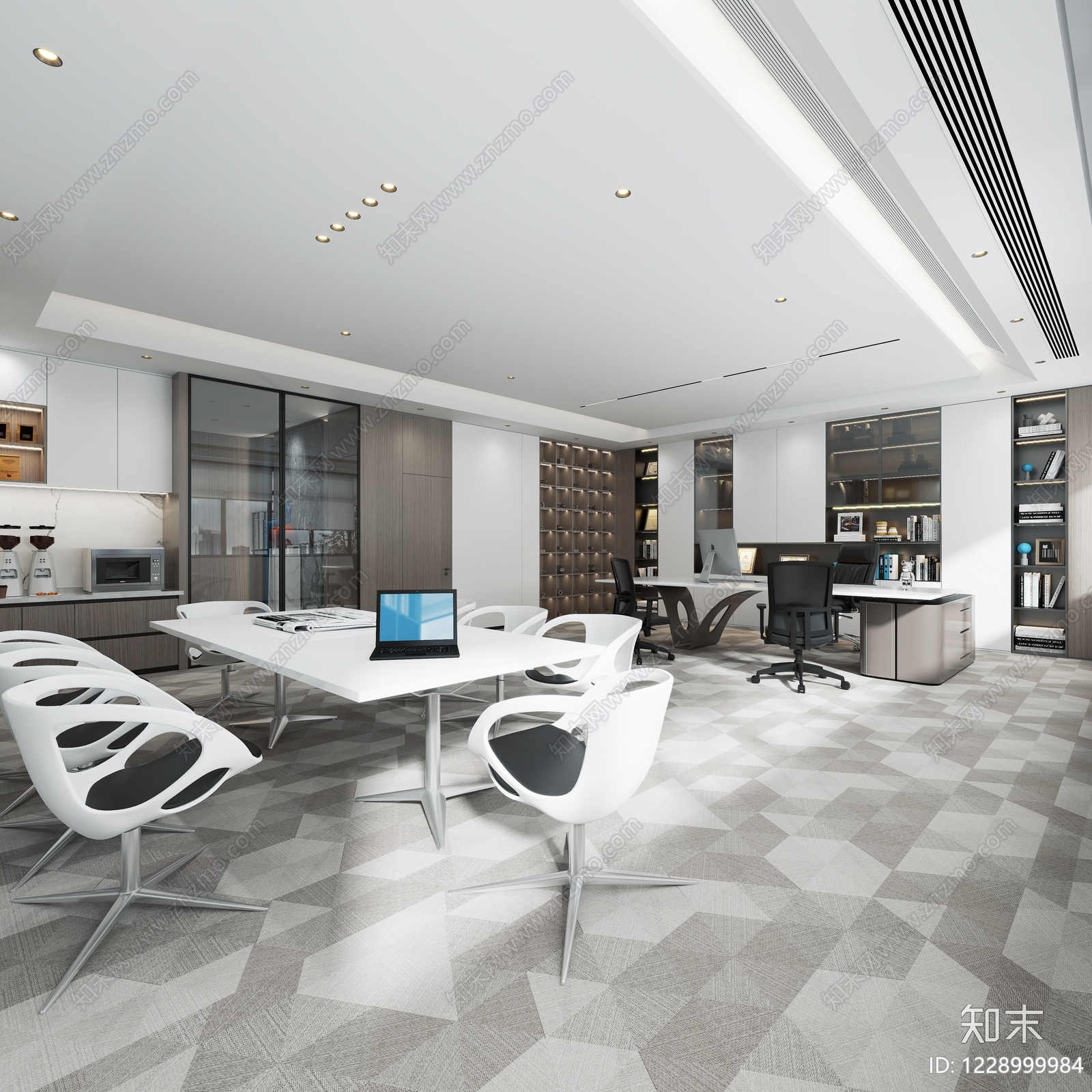 现代简约董事长办公室3D模型下载【ID:1228999984】