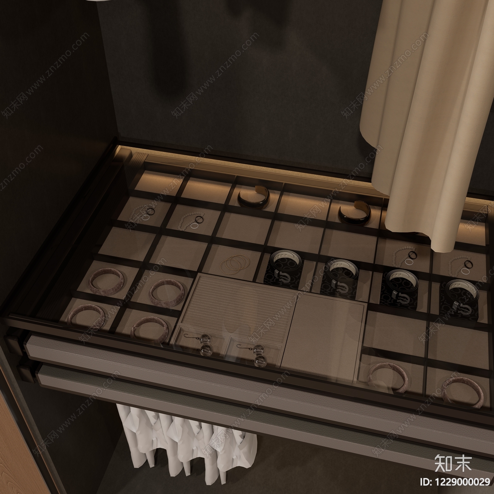 意式极简衣帽间SU模型下载【ID:1229000029】