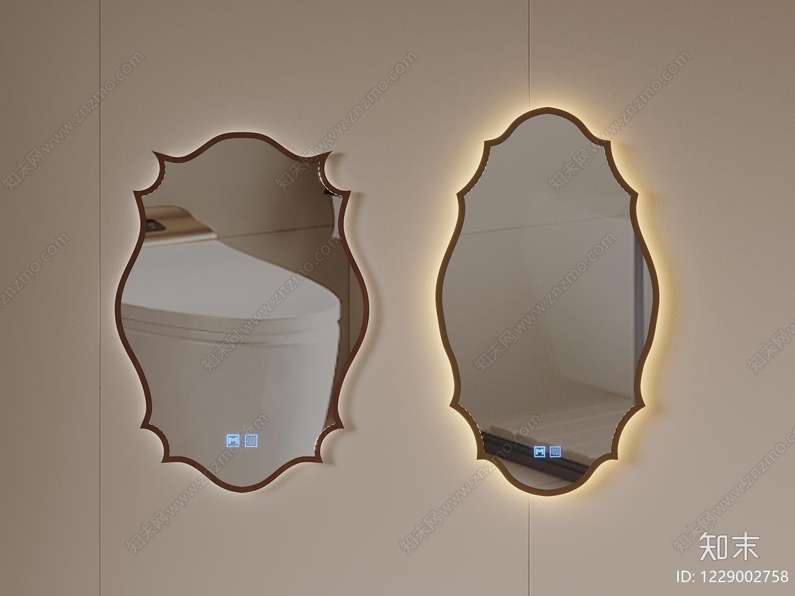 奶油风镜子3D模型下载【ID:1229002758】
