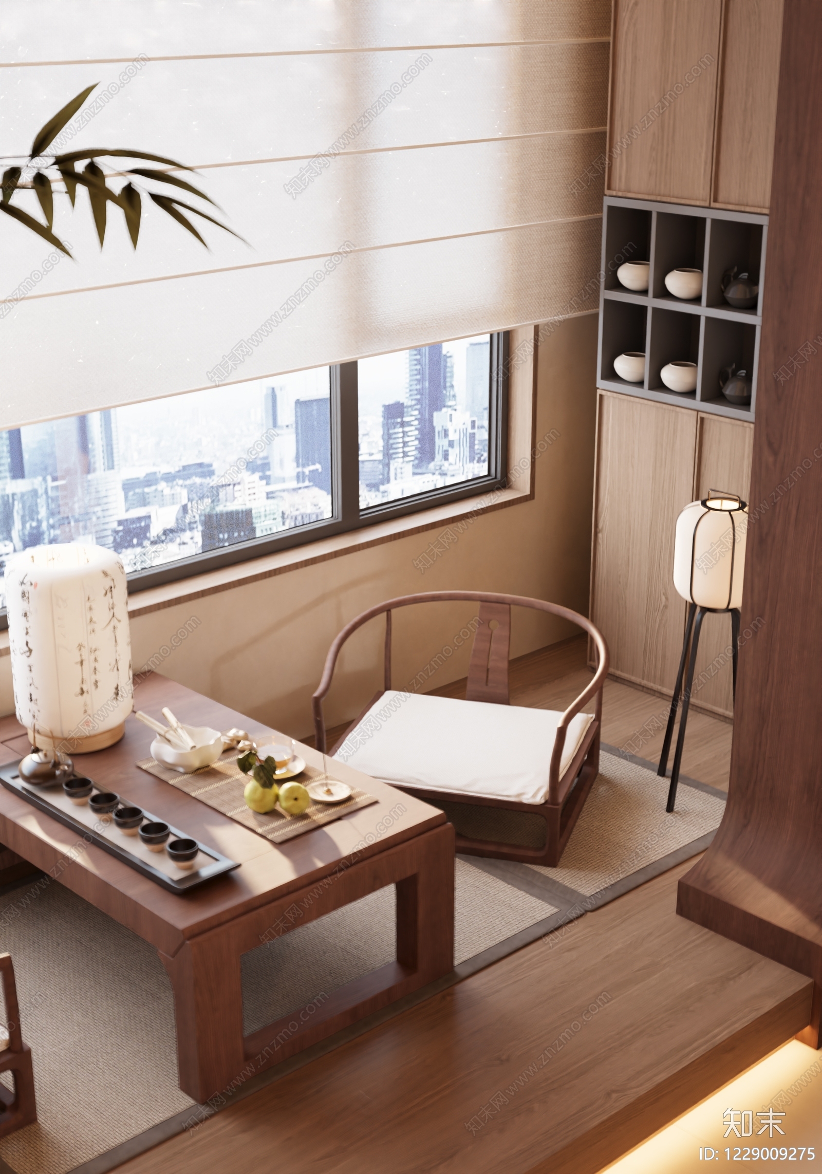 新中式茶室3D模型下载【ID:1229009275】