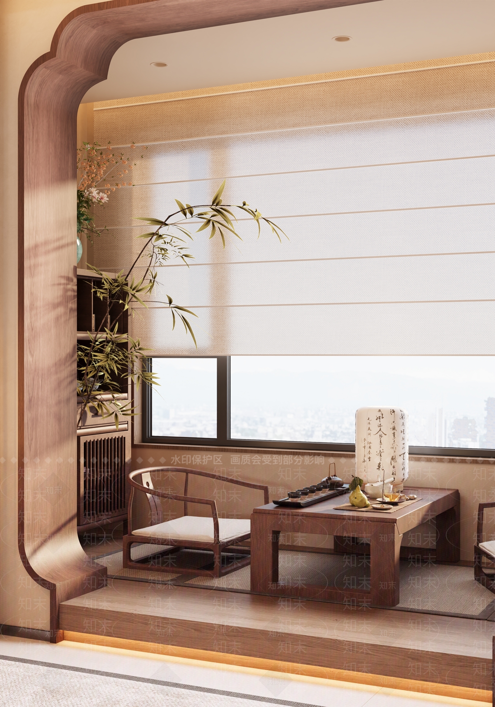 新中式茶室3D模型下载【ID:1229009275】