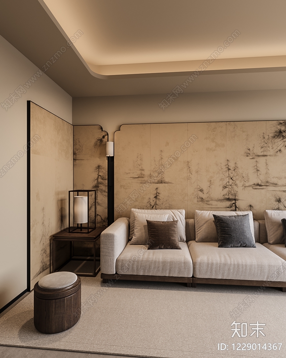 新中式宋式客厅3D模型下载【ID:1229014367】
