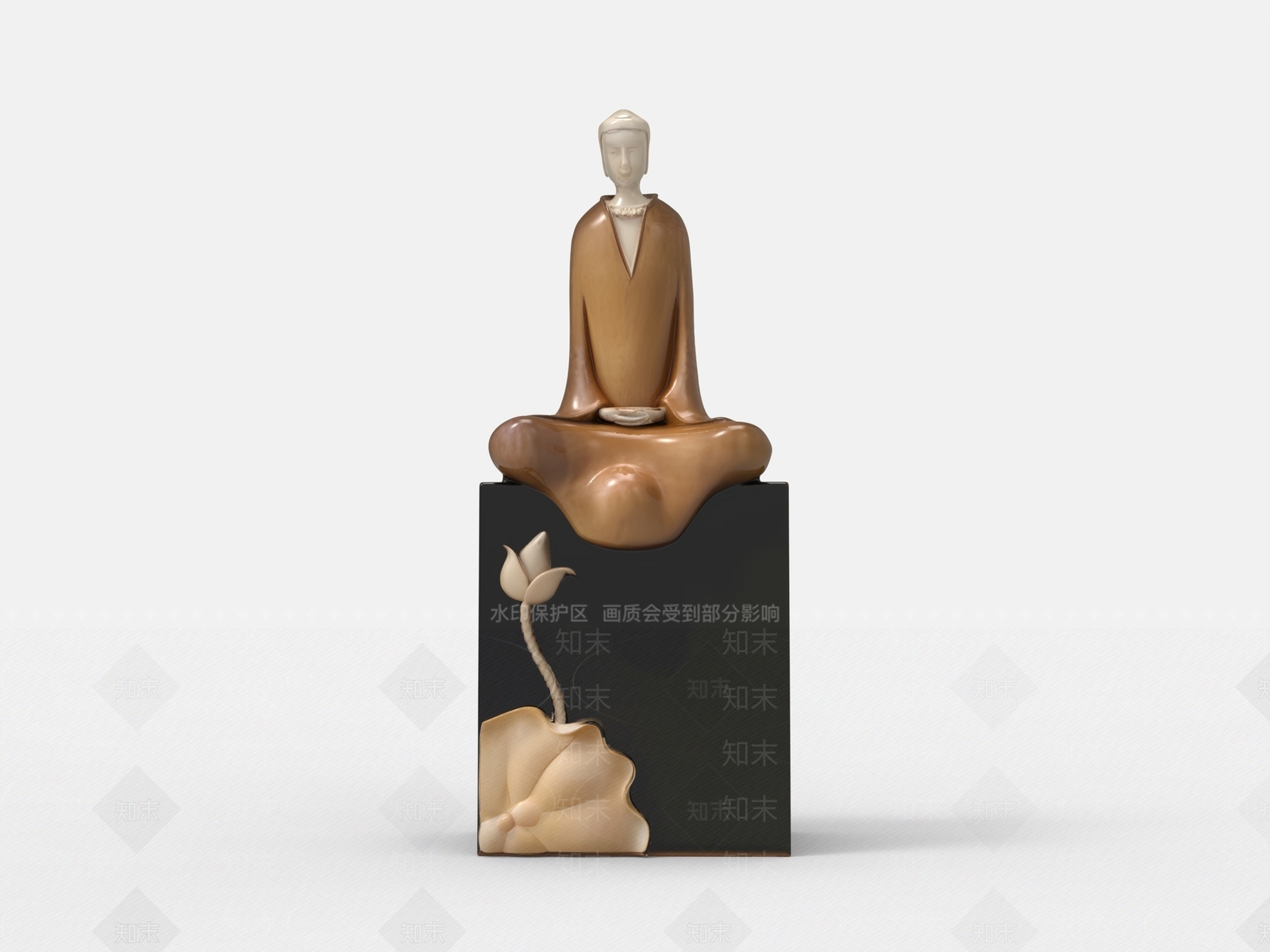 禅意雕塑摆件3D模型下载【ID:1229022252】
