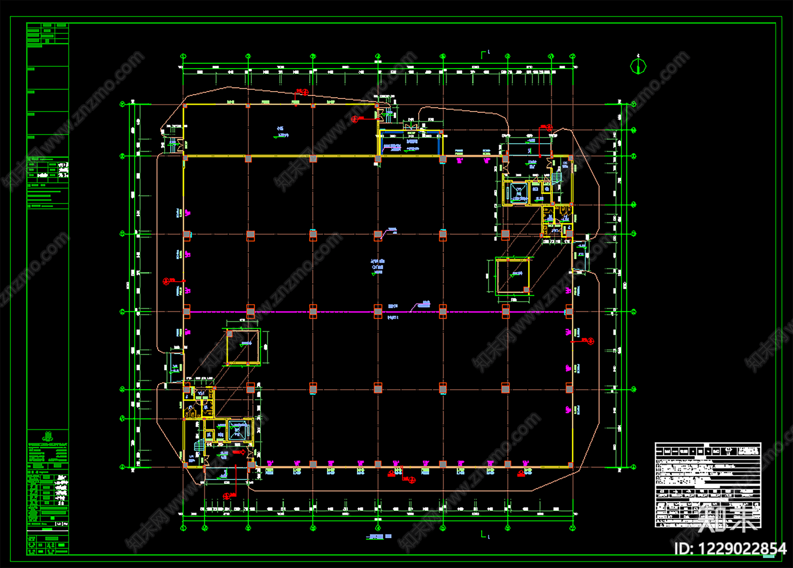 产业园建筑cad施工图下载【ID:1229022854】