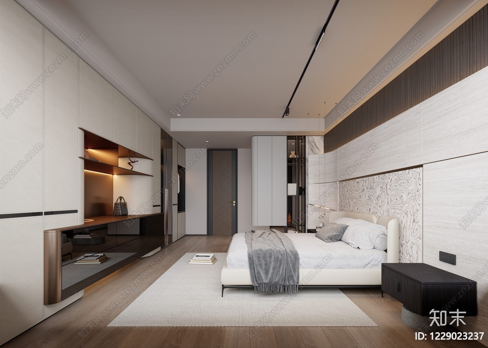 意式极简主卧3D模型下载【ID:1229023237】