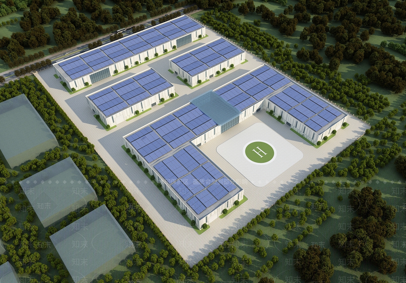现代主义标准厂房3D模型下载【ID:1229025771】