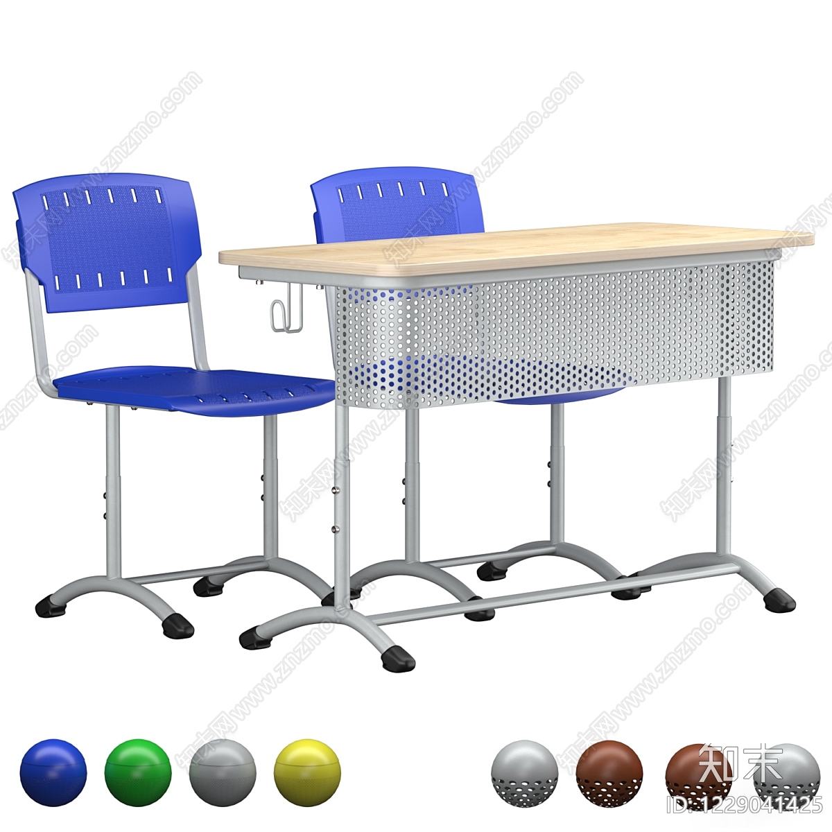 现代学习桌3D模型下载【ID:1229041425】