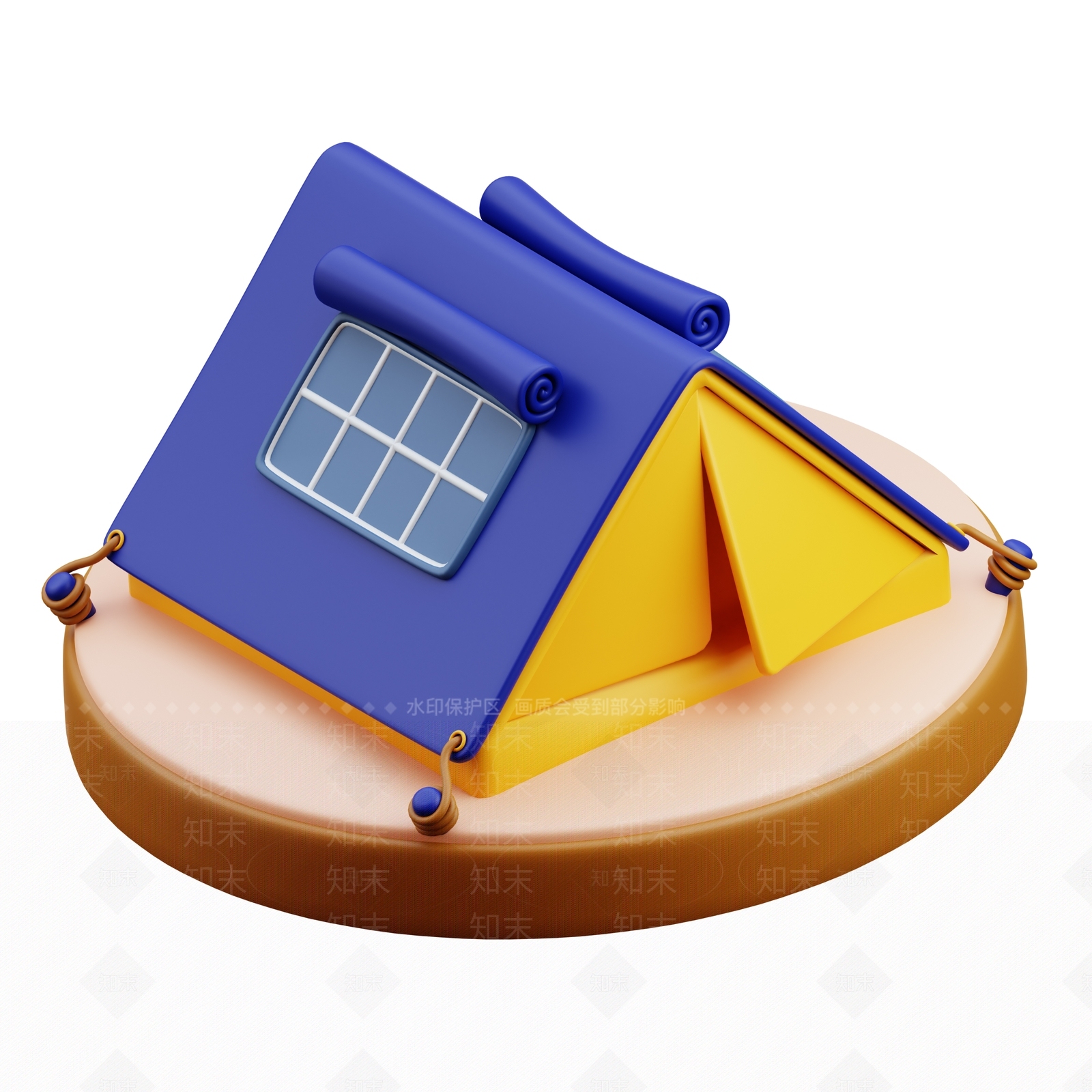 现代帐篷3D模型渲染效果图
