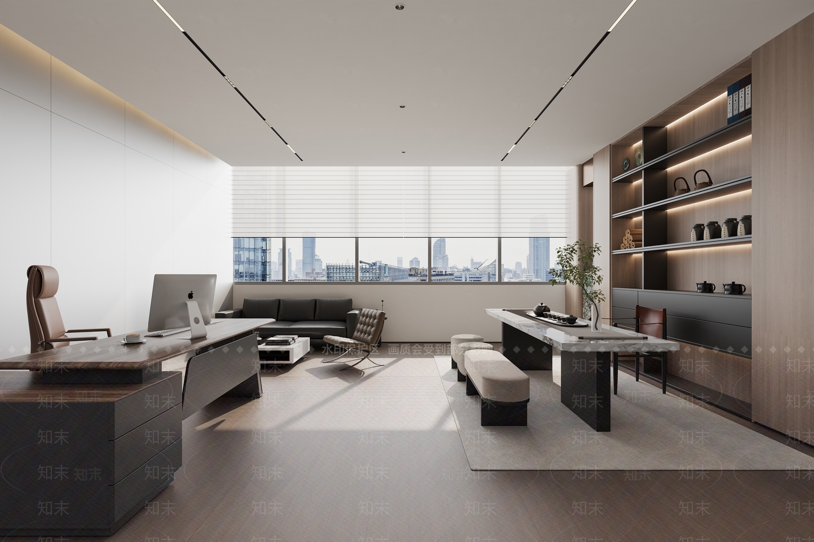 现代简约董事长办公室3D模型下载【ID:1229056284】