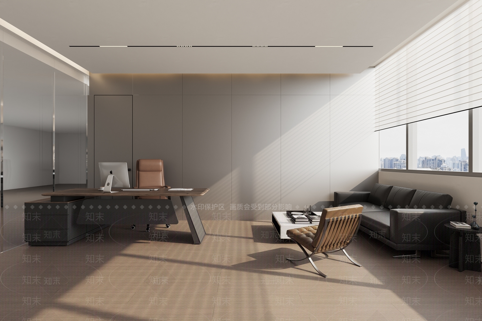 现代简约董事长办公室3D模型下载【ID:1229056284】
