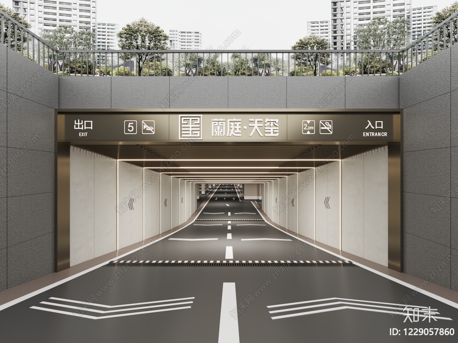 现代简约停车场SU模型下载【ID:1229057860】