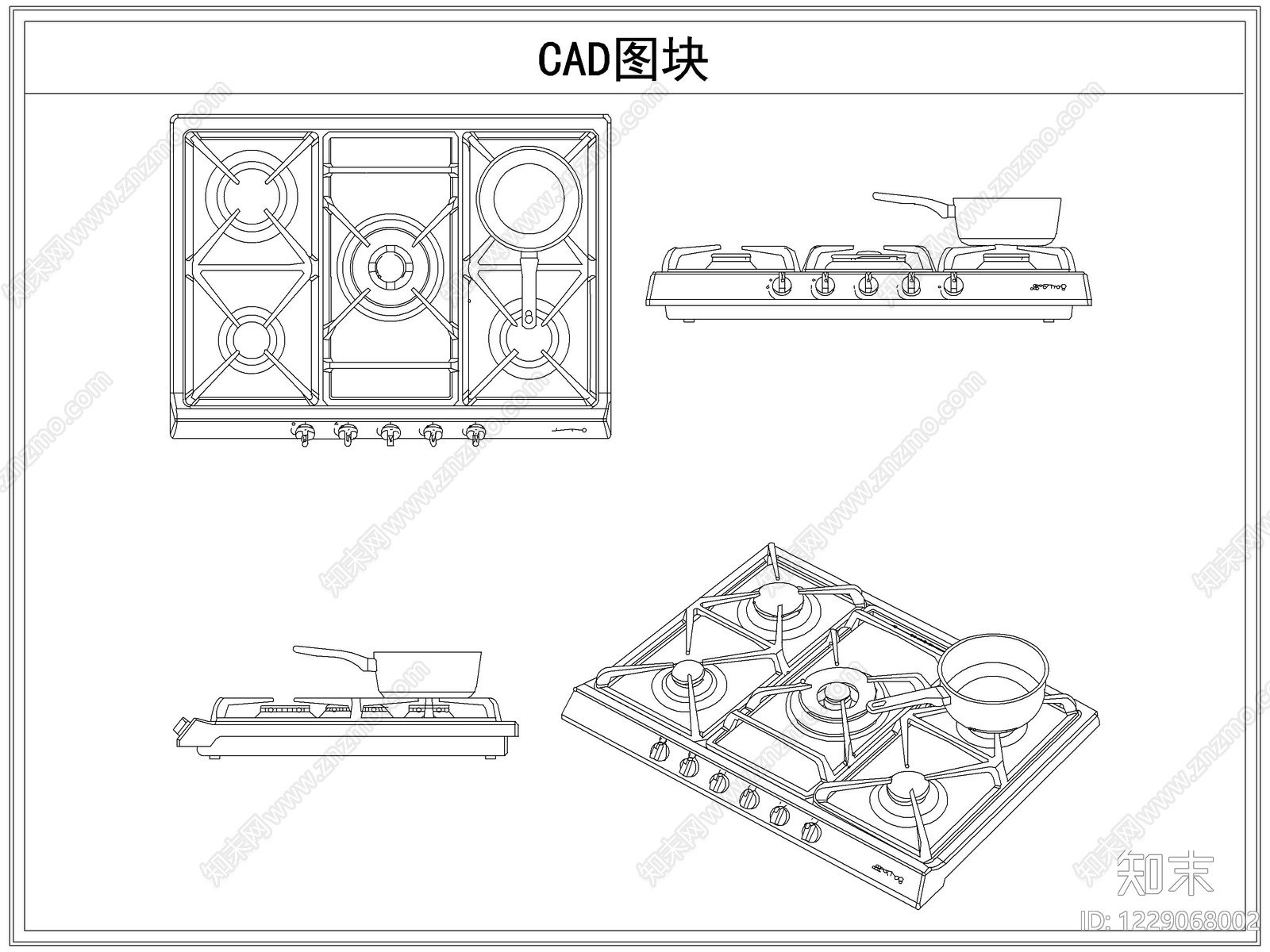 厨房设施cad施工图下载【ID:1229068002】
