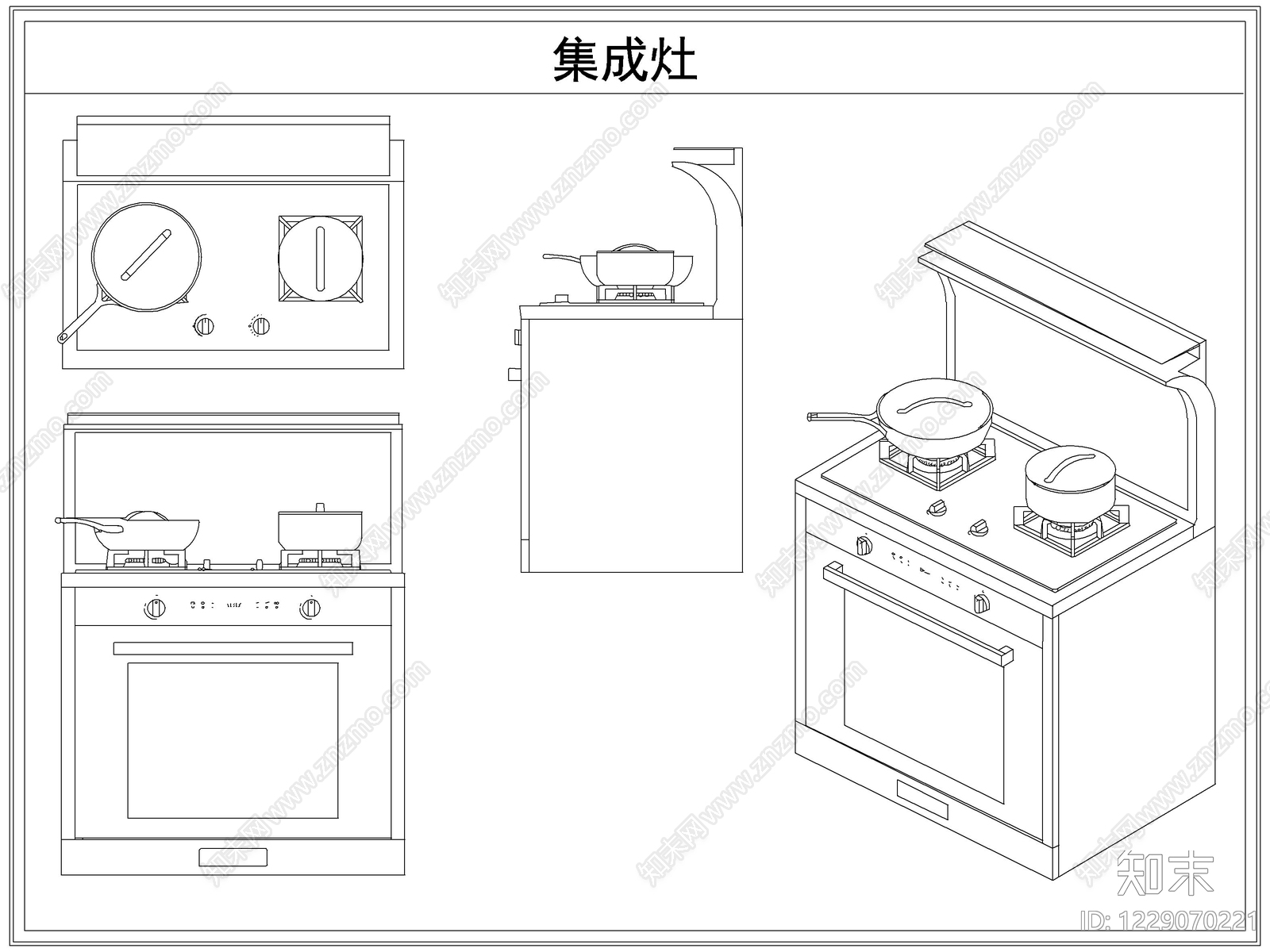 厨房设施cad施工图下载【ID:1229070221】