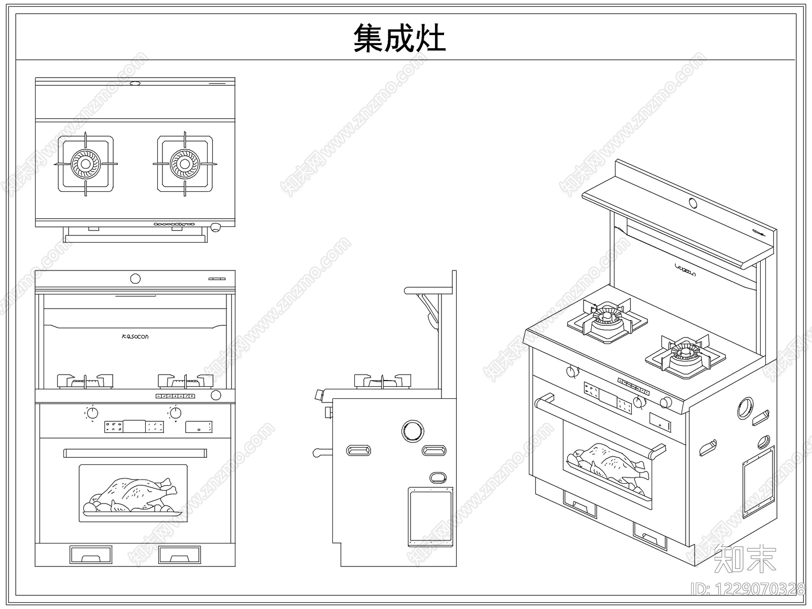 厨房设施cad施工图下载【ID:1229070328】