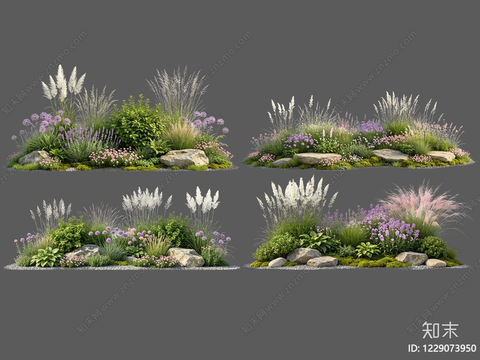 现代主义花境SU模型下载【ID:1229073950】