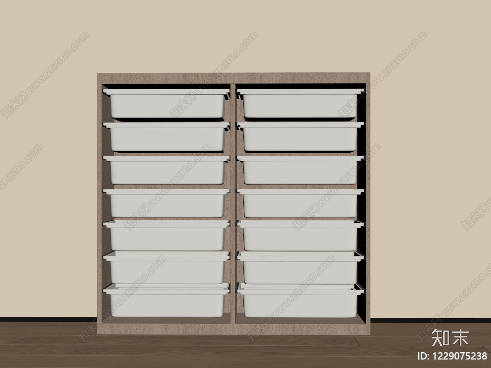 原木风储物柜SU模型下载【ID:1229075238】