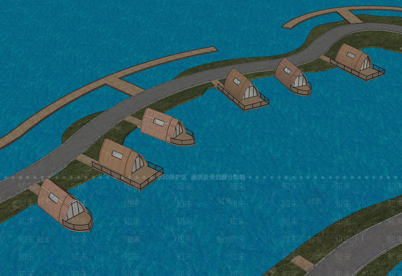 现代主义民宿建筑SU模型下载【ID:1229075961】