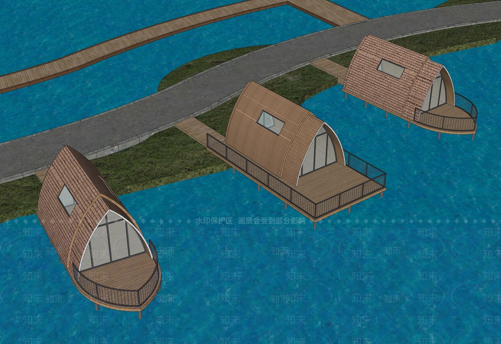 现代主义民宿建筑SU模型下载【ID:1229075961】