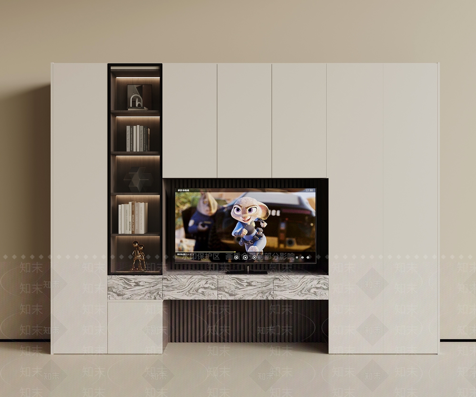 电视柜3D模型下载【ID:1229078926】