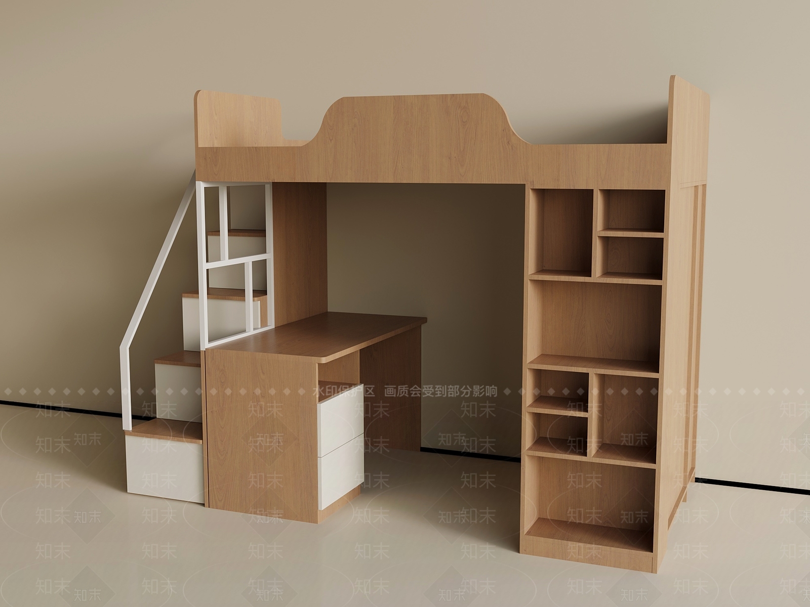 原木风上下床SU模型下载【ID:1229079363】