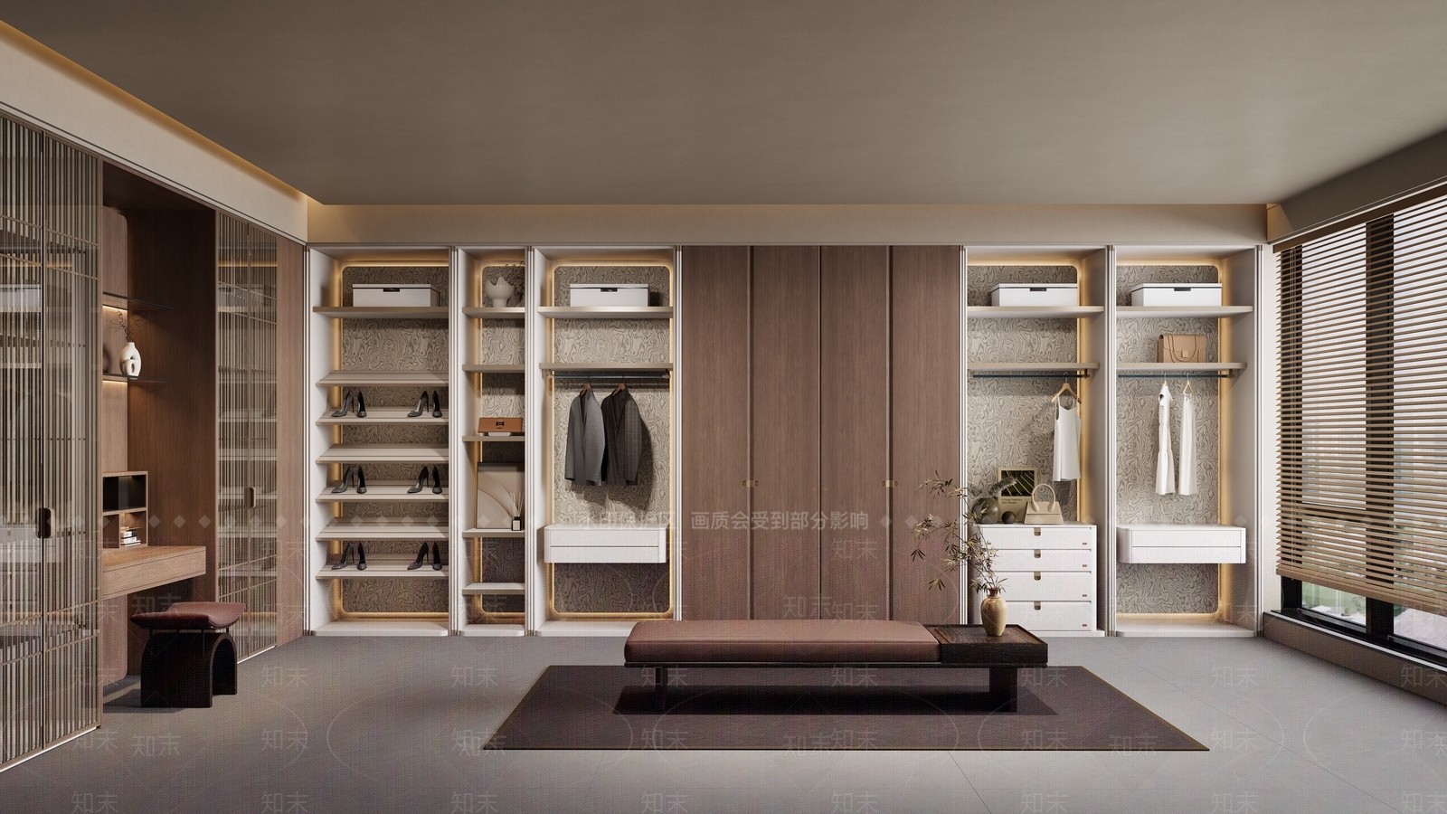 中古风衣帽间SU模型下载【ID:1229087230】