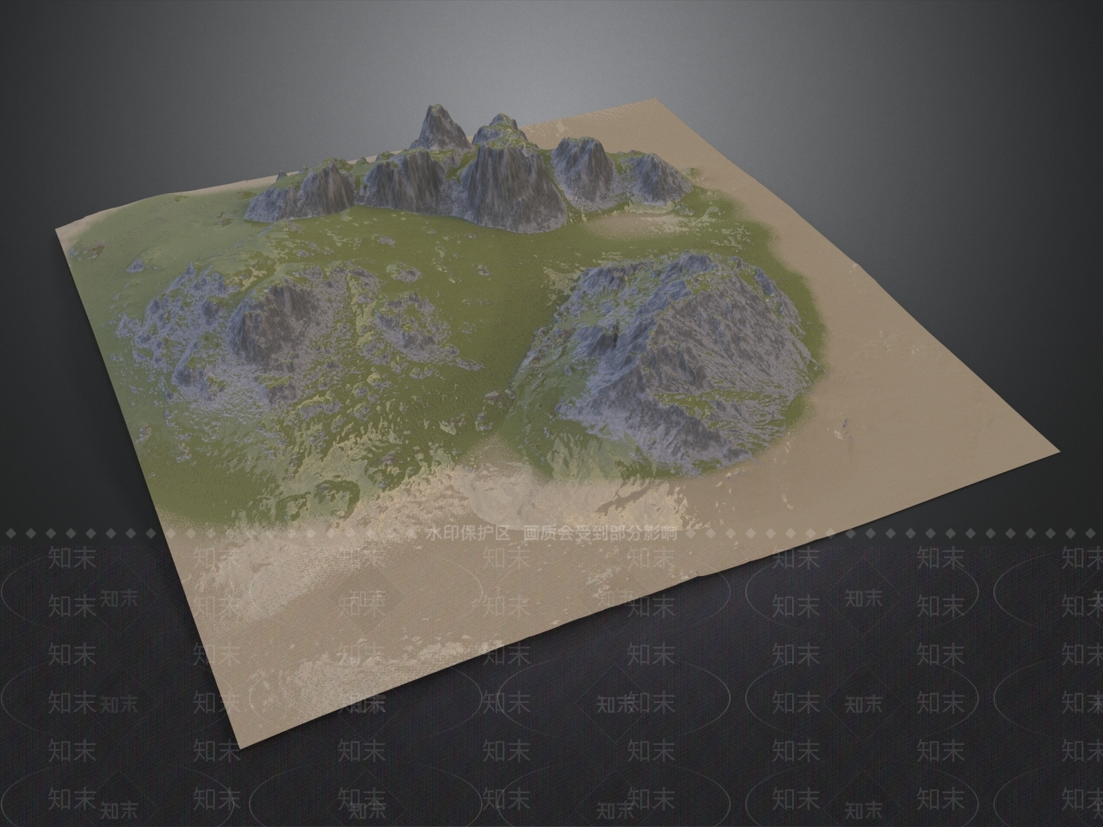 陡坡山体3D模型下载【ID:1229087833】