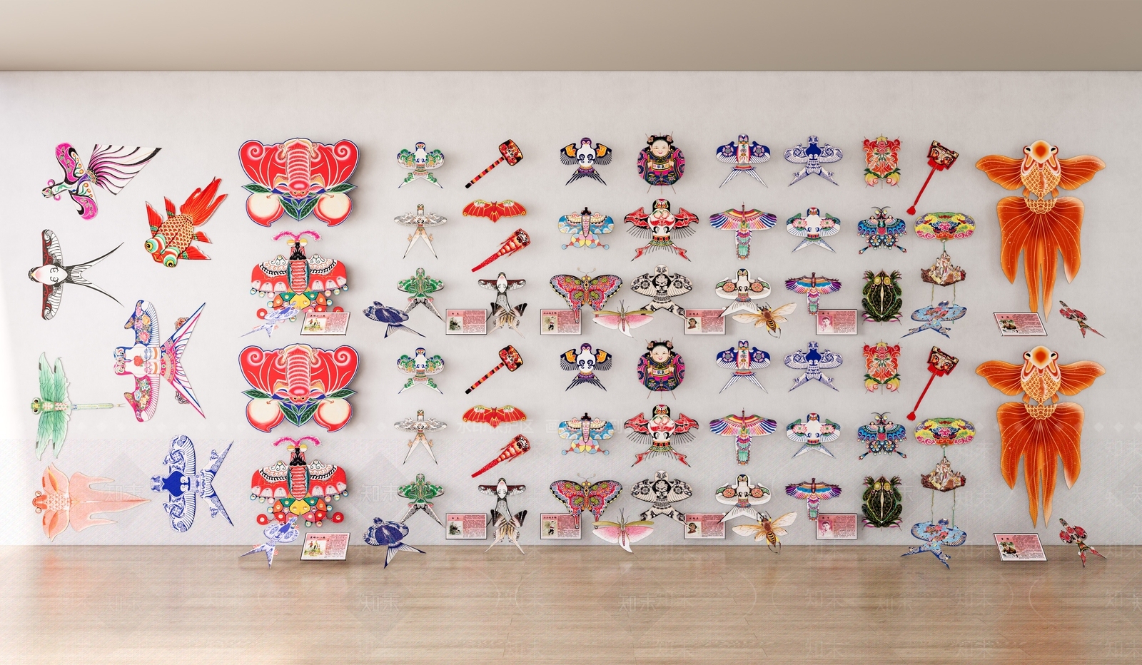 新中式艺术展厅3D模型渲染效果图