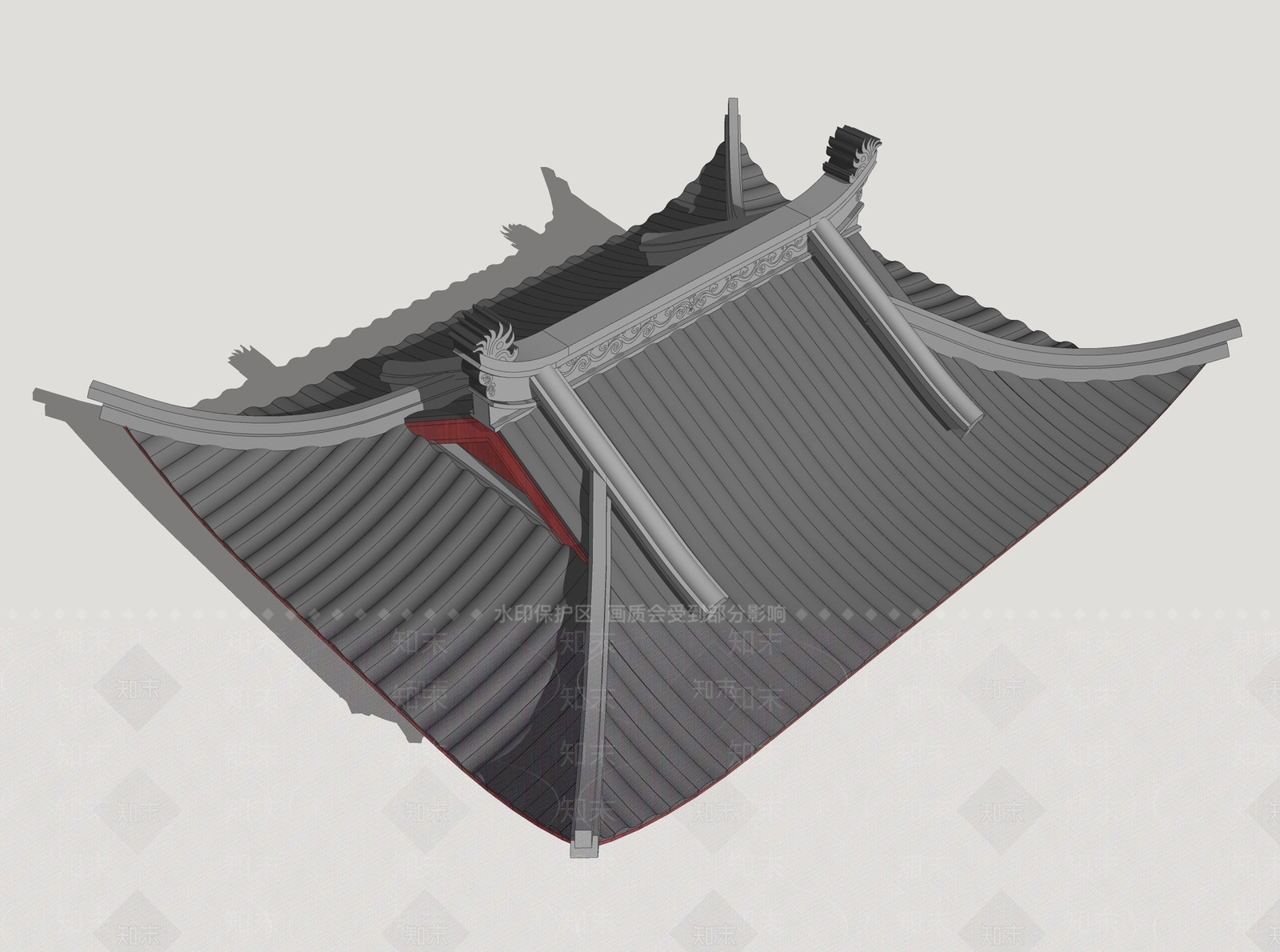 中式古建古建筑SU模型下载【ID:1229090732】