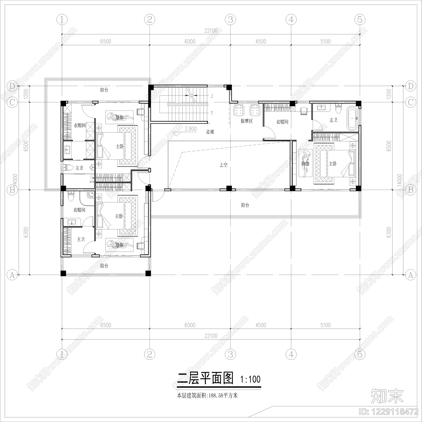 别墅建筑cad施工图下载【ID:1229118472】
