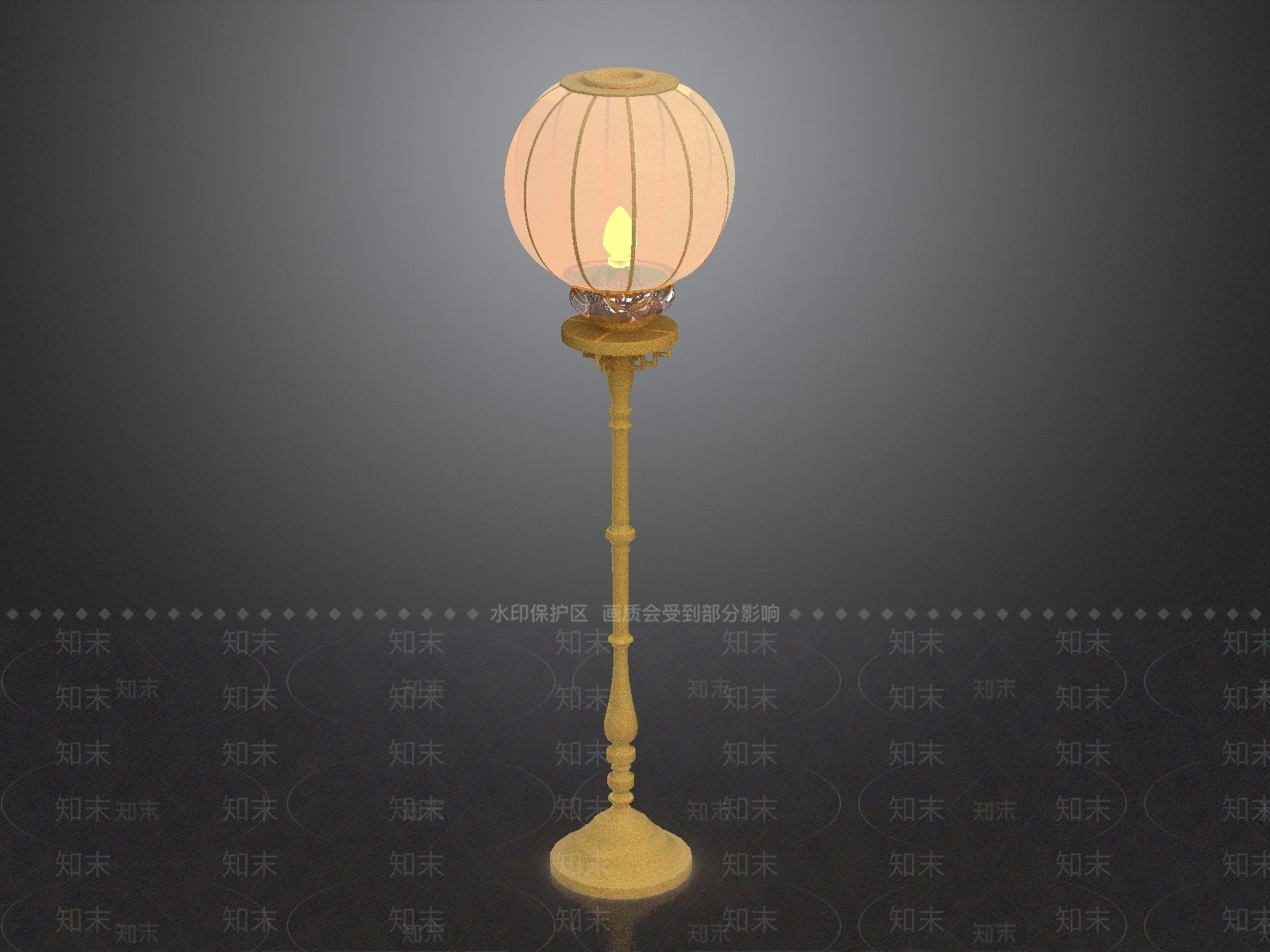 新中式落地灯3D模型下载【ID:1229119201】