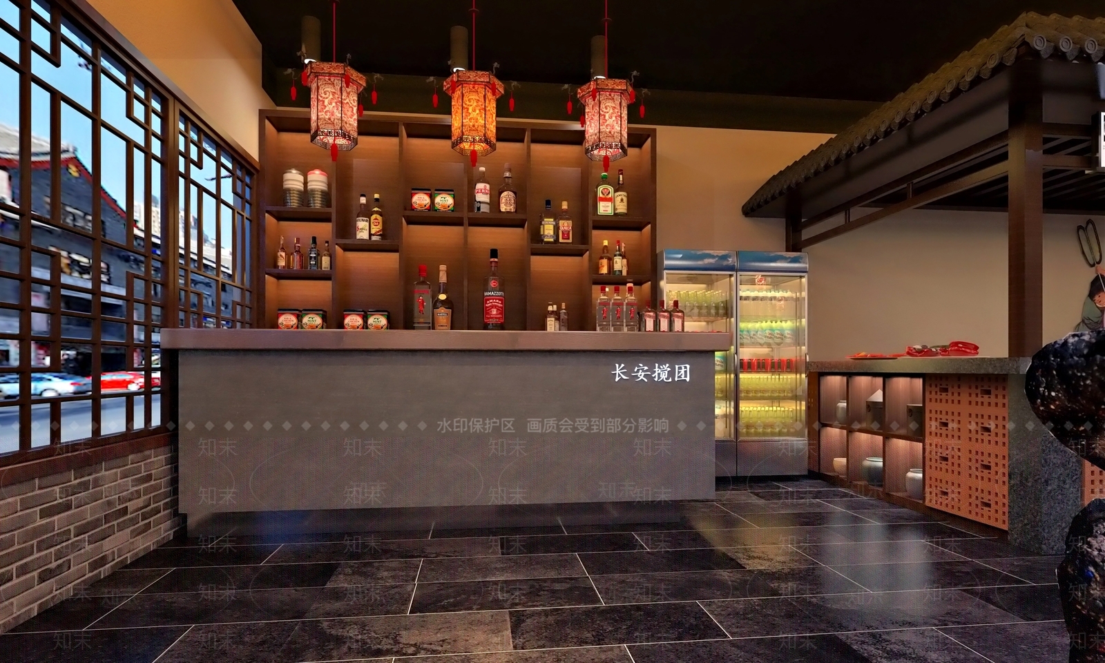 中式中餐厅3D模型下载【ID:1229120167】