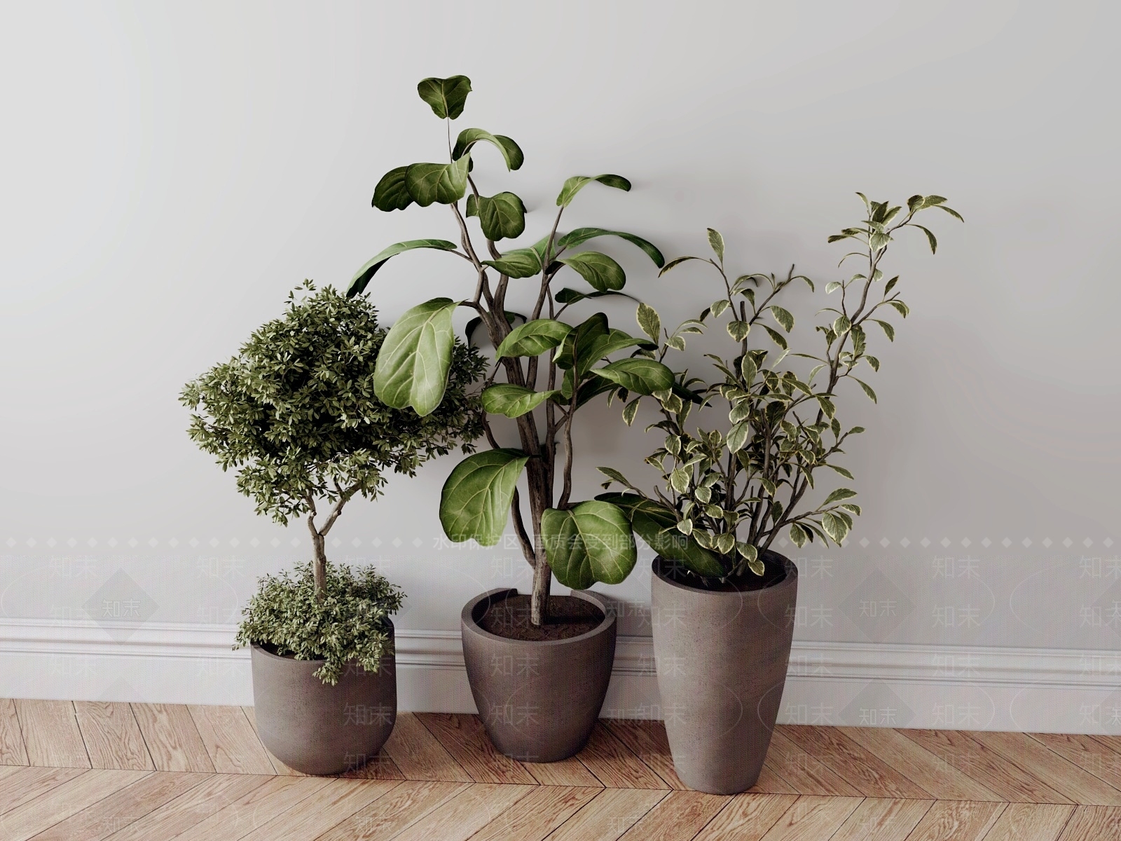 现代简约盆栽3D模型下载【ID:1229123572】