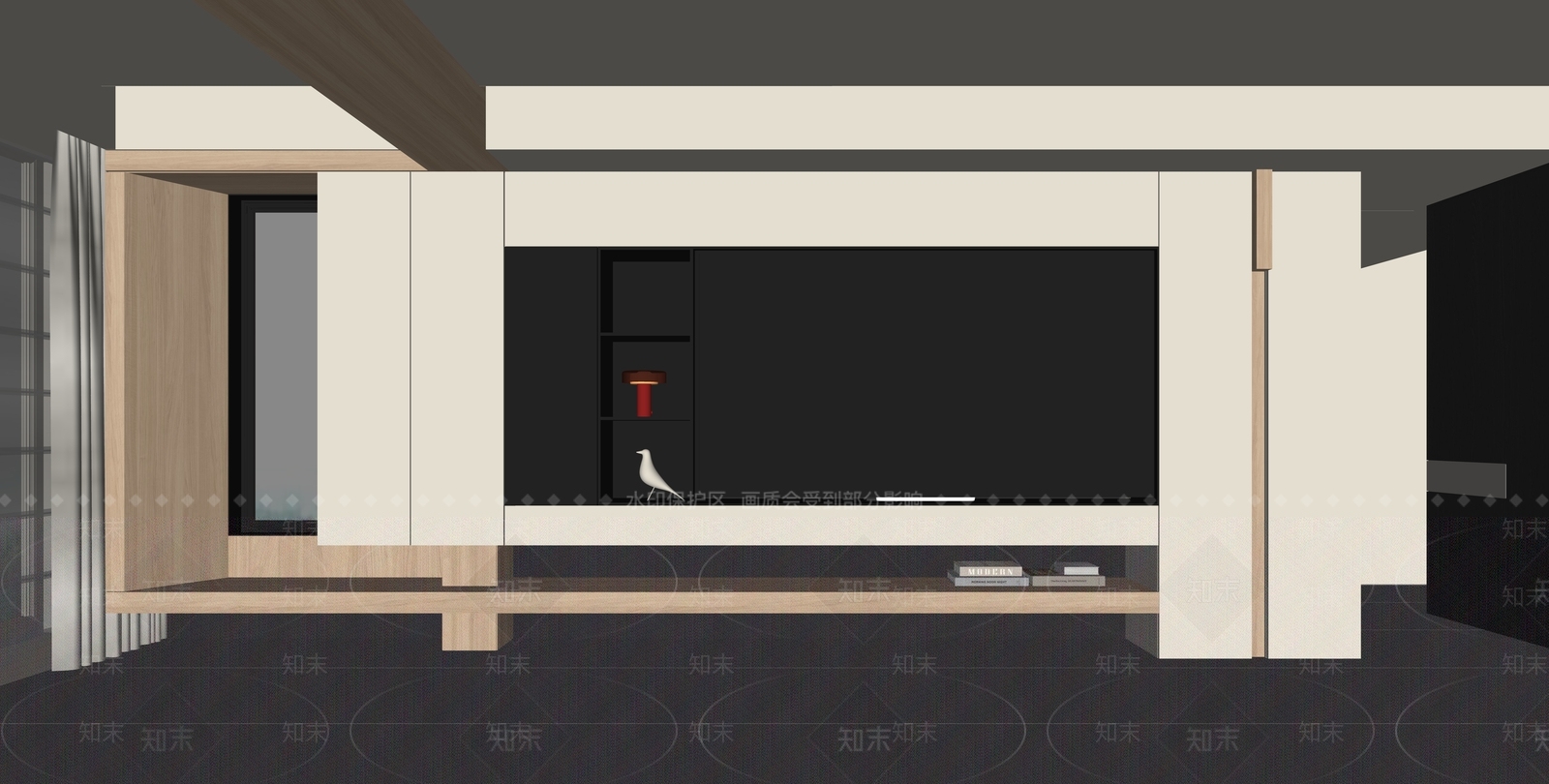现代简约背景墙SU模型下载【ID:1229123900】