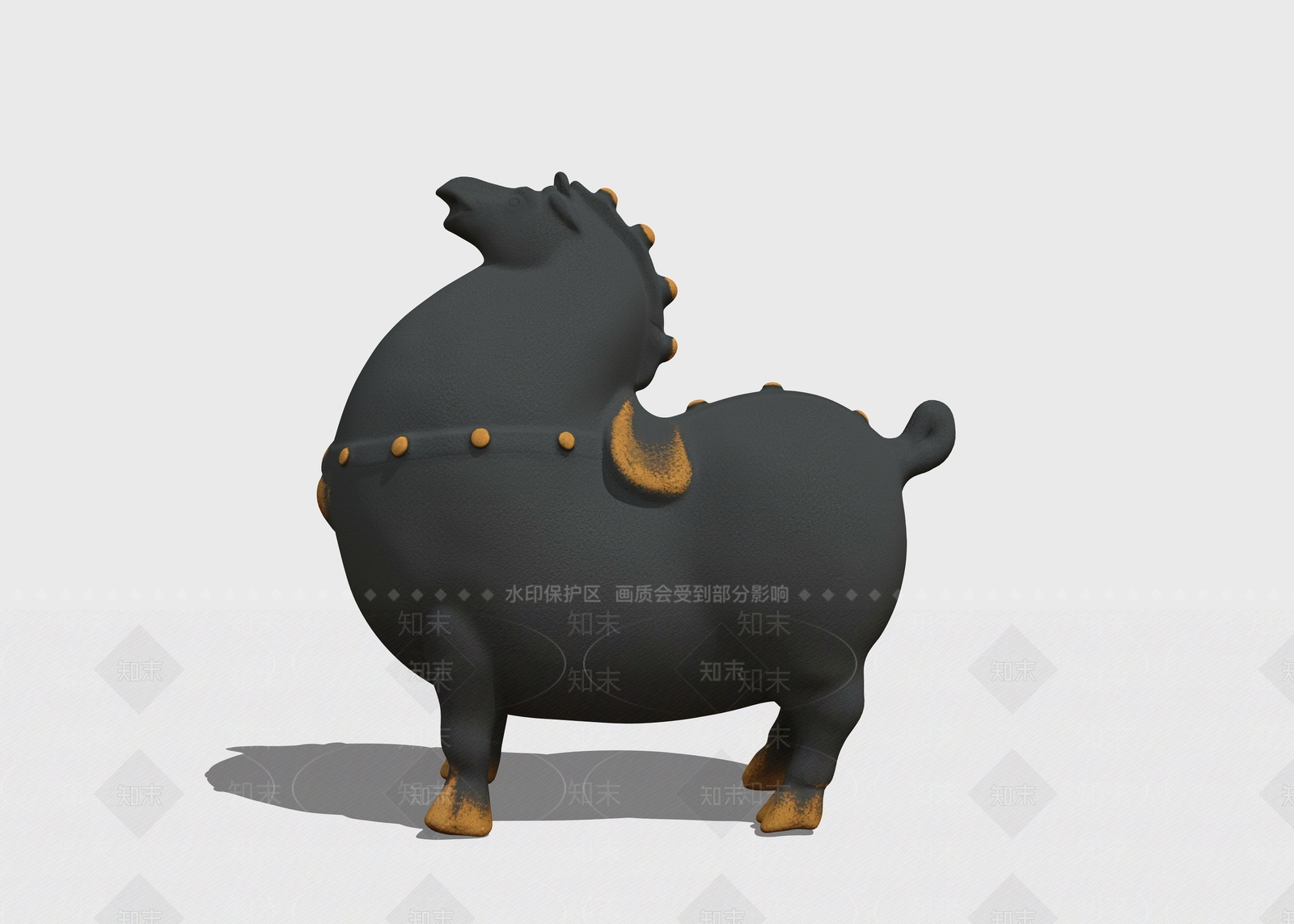 新中式雕塑摆件SU模型下载【ID:1229126912】