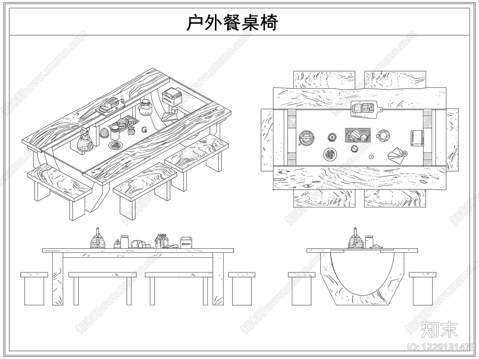 桌椅cad施工图下载【ID:1229131473】